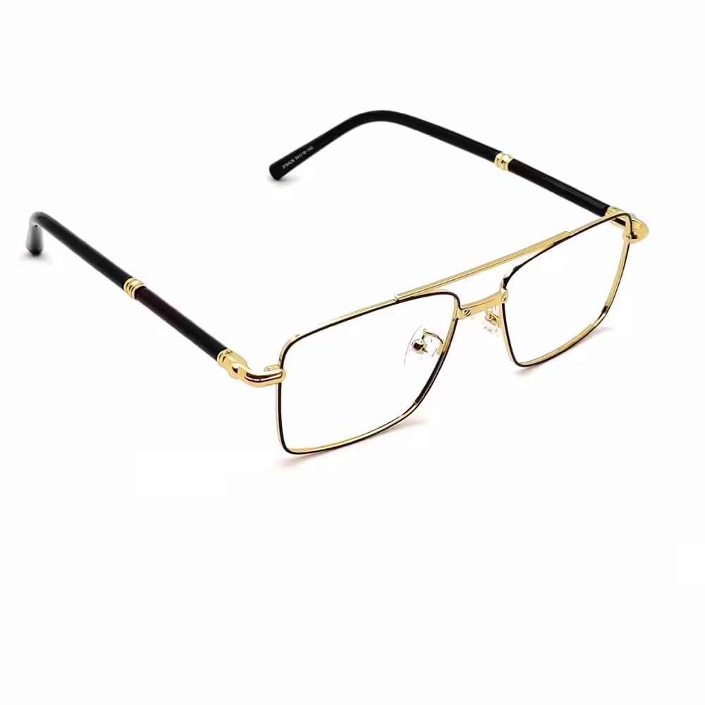 Alternative view of Golden Rectangular Mont Eyeglasses -3194G