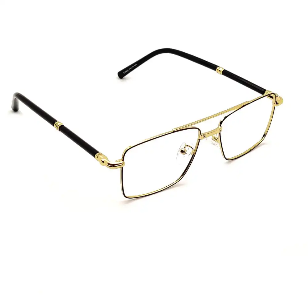 Alternative view of Golden Rectangular Mont Eyeglasses -3194G