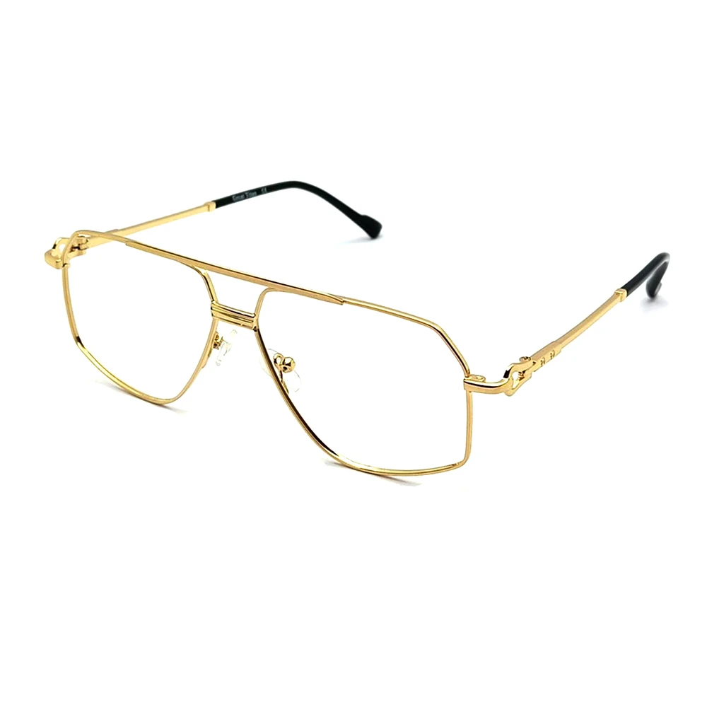 Golden Double Bar Aviator Eyeglasses