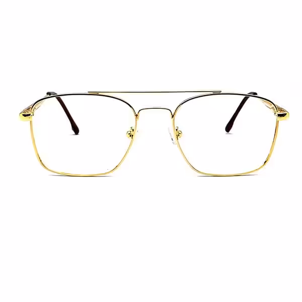 Silver Double Bar Rectangular Eyeglasses