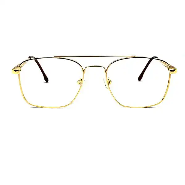 Silver Double Bar Rectangular Eyeglasses