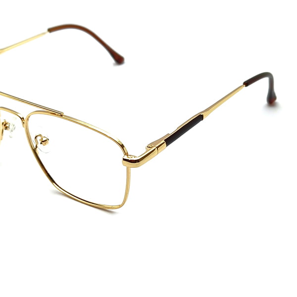 Golden Double Bar Rectangular Eyeglasses