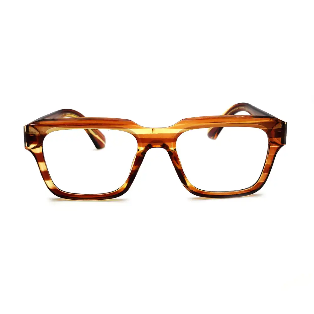 Wooden Brown Bold Rectangular Eyeglasses Online at chashmah.com