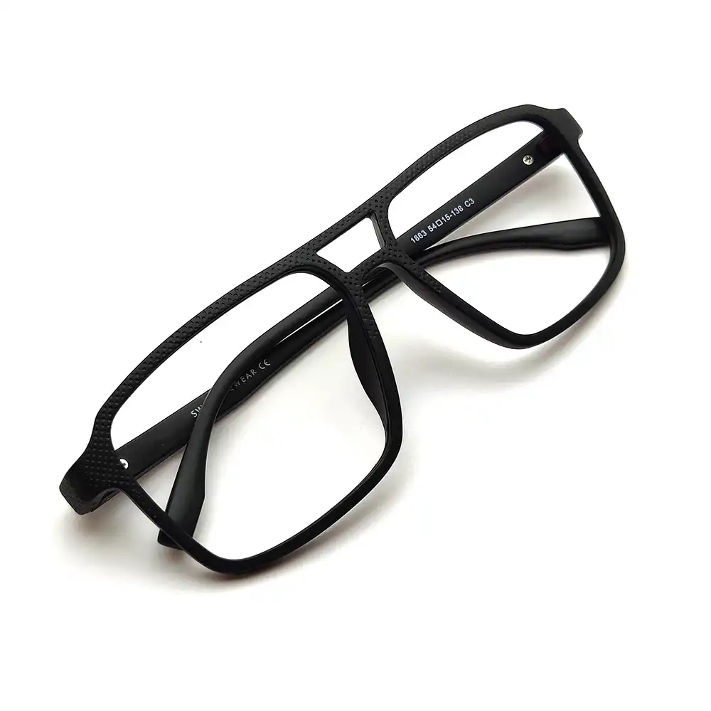 Black Matte Bold Eyeglasses - 1863 | Chashmah.com