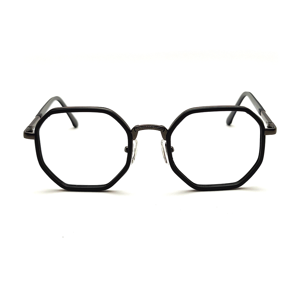 Black Hexagon Fashion Eyeglasses
