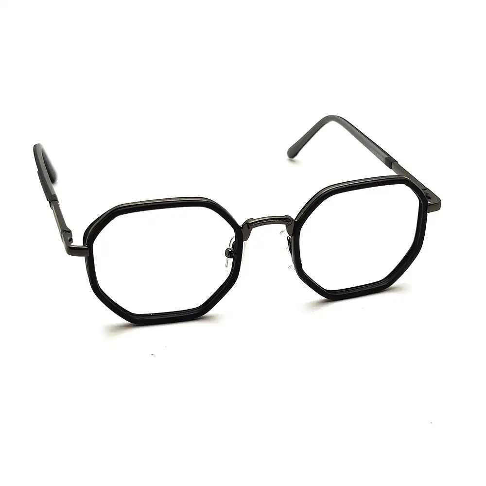 Black Hexagon Fashion Eyeglasses - 1018 3 Black Hexagon Fashion Eyeglasses