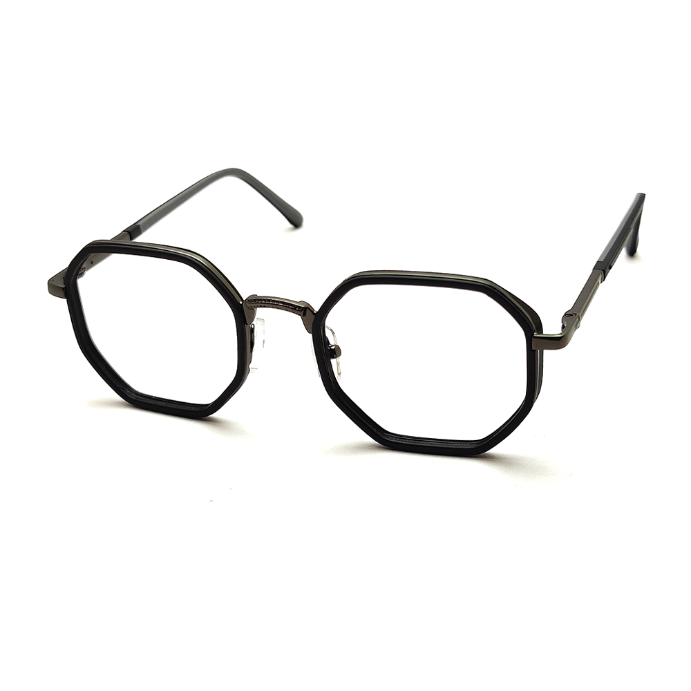 Black Hexagon Fashion Eyeglasses