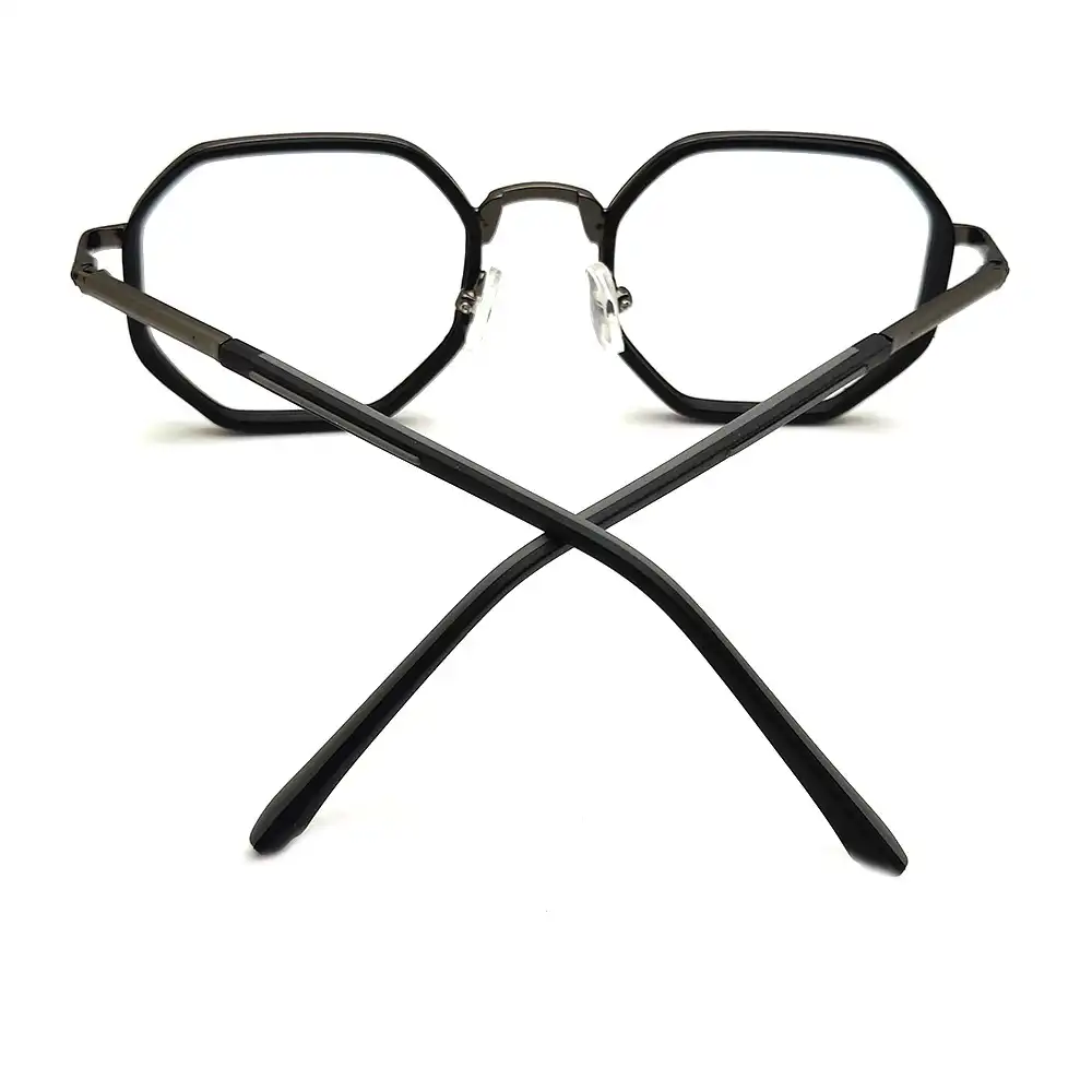 Black Hexagon Fashion Eyeglasses - 1018 8 Black Hexagon Fashion Eyeglasses