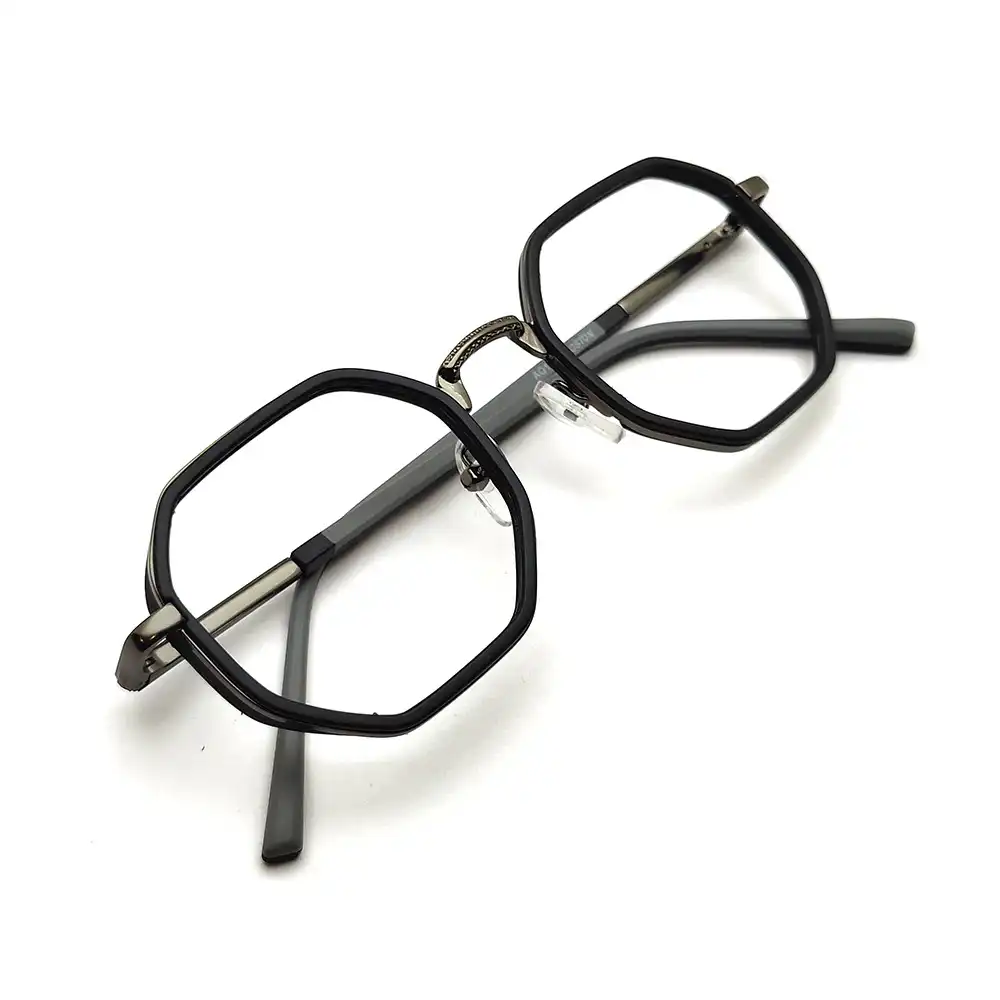 Black Hexagon Fashion Eyeglasses - 1018 10 Black Hexagon Fashion Eyeglasses