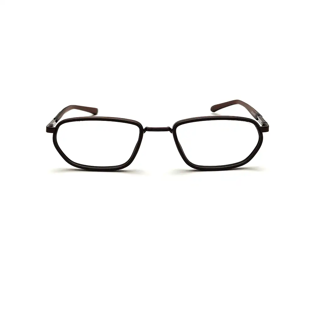 Brown Rectangular Fashion Eyeglasses