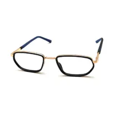 Black Gold Rectangular Eyeglasses