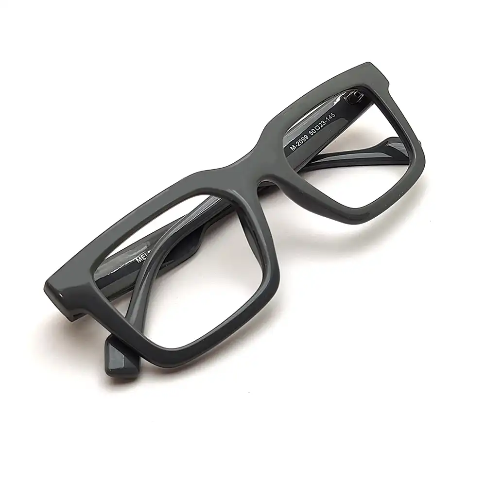 Grey Oversized Square Eyeglasses