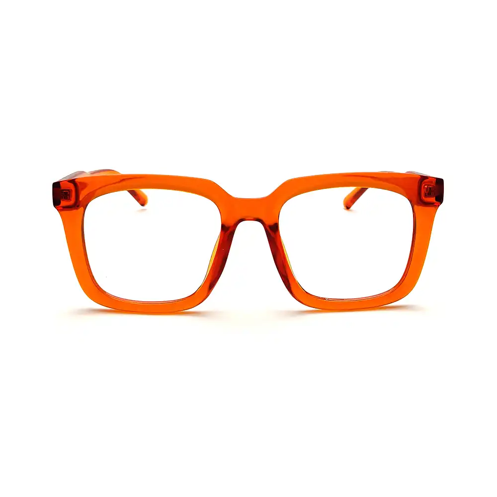 Rust Orange Oversize Eyeglasses at Chashmah.com