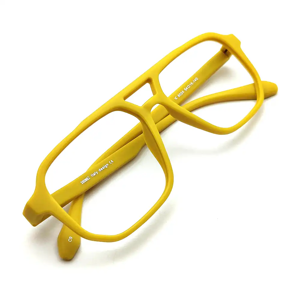 Yellow Fashion Square Eyeglasses