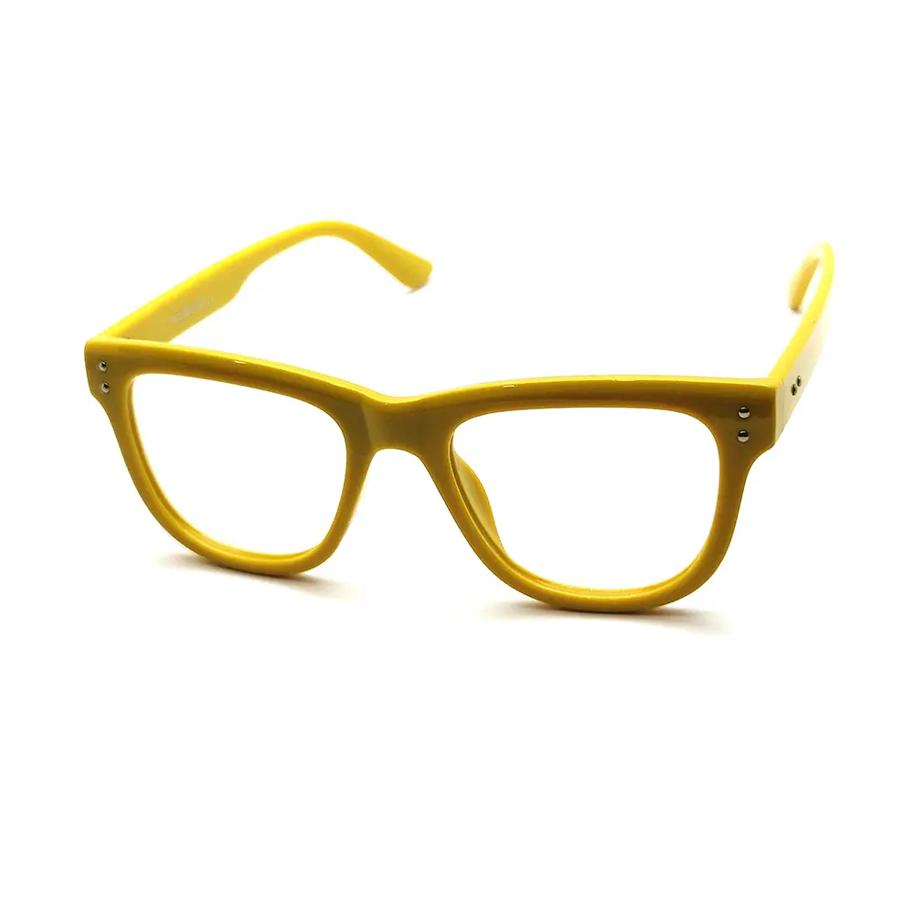 Yellow Bold Square Eyeglasses