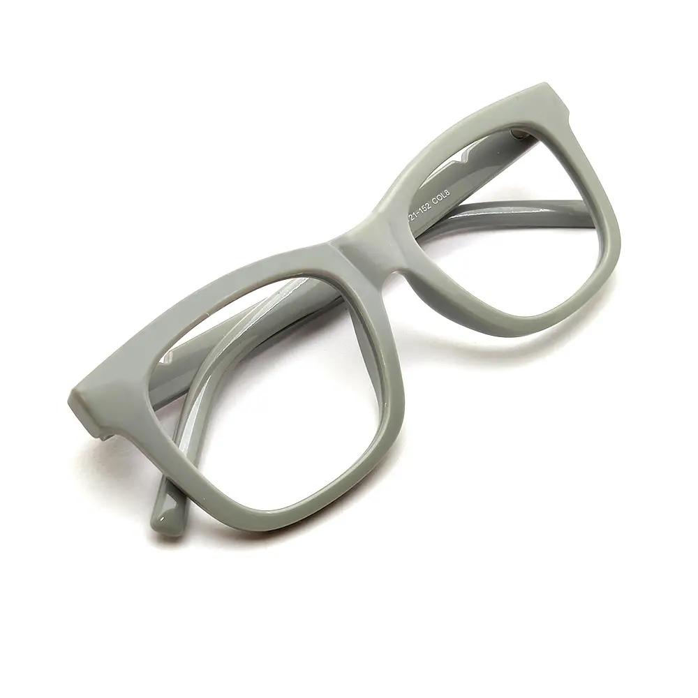 Grey Bold Square Eyeglasses