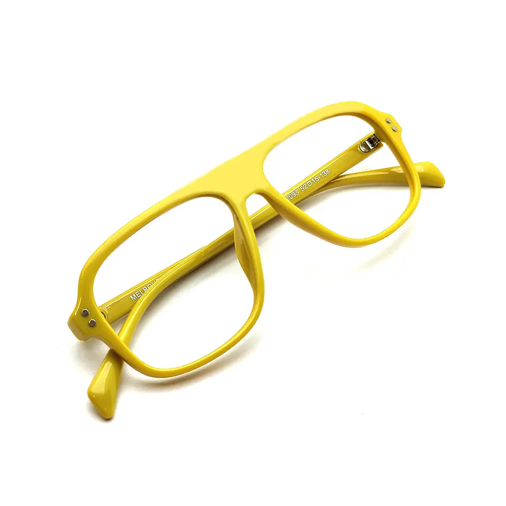 Yellow Bold Aviators Eyeglasses