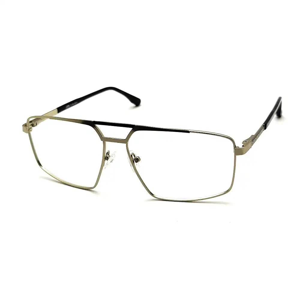 Oversize Wide Golden Eyeglasses at chashmah.com