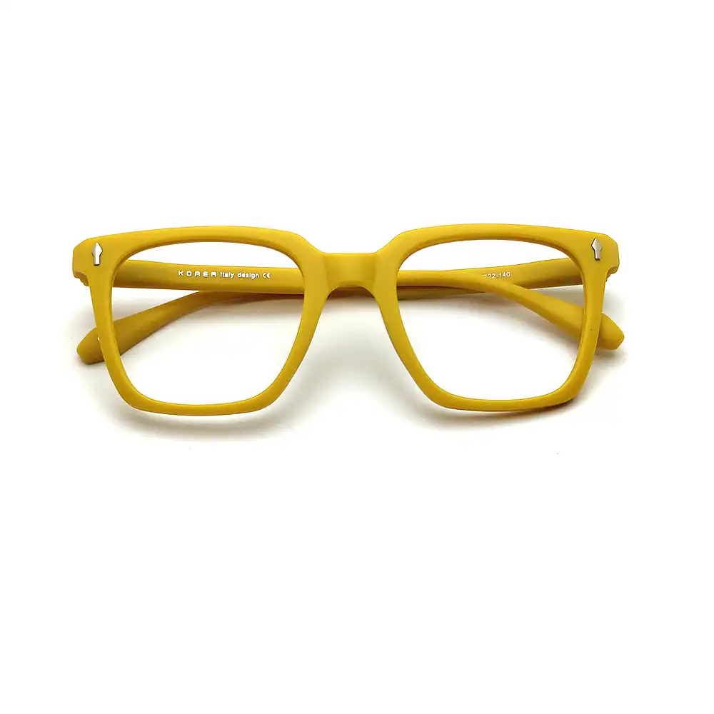 Square Matte Yellow Eyeglasse At Chashmah.com