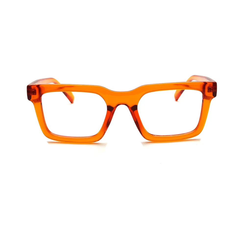 Orange Oversized Square Eyeglasses