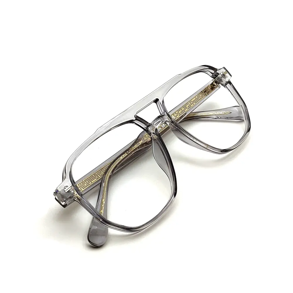 Glass Grey Bold Eyeglasses at chashmah