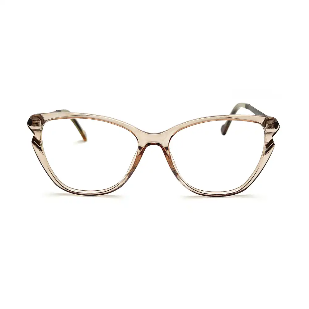 Glass Brown Cat Eyeglasses