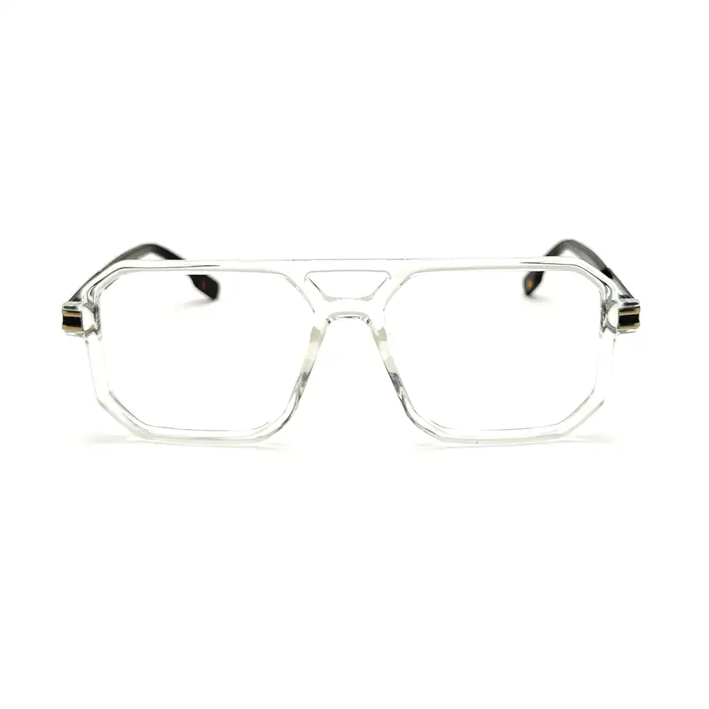 Glass White Aviator Eyeglasses