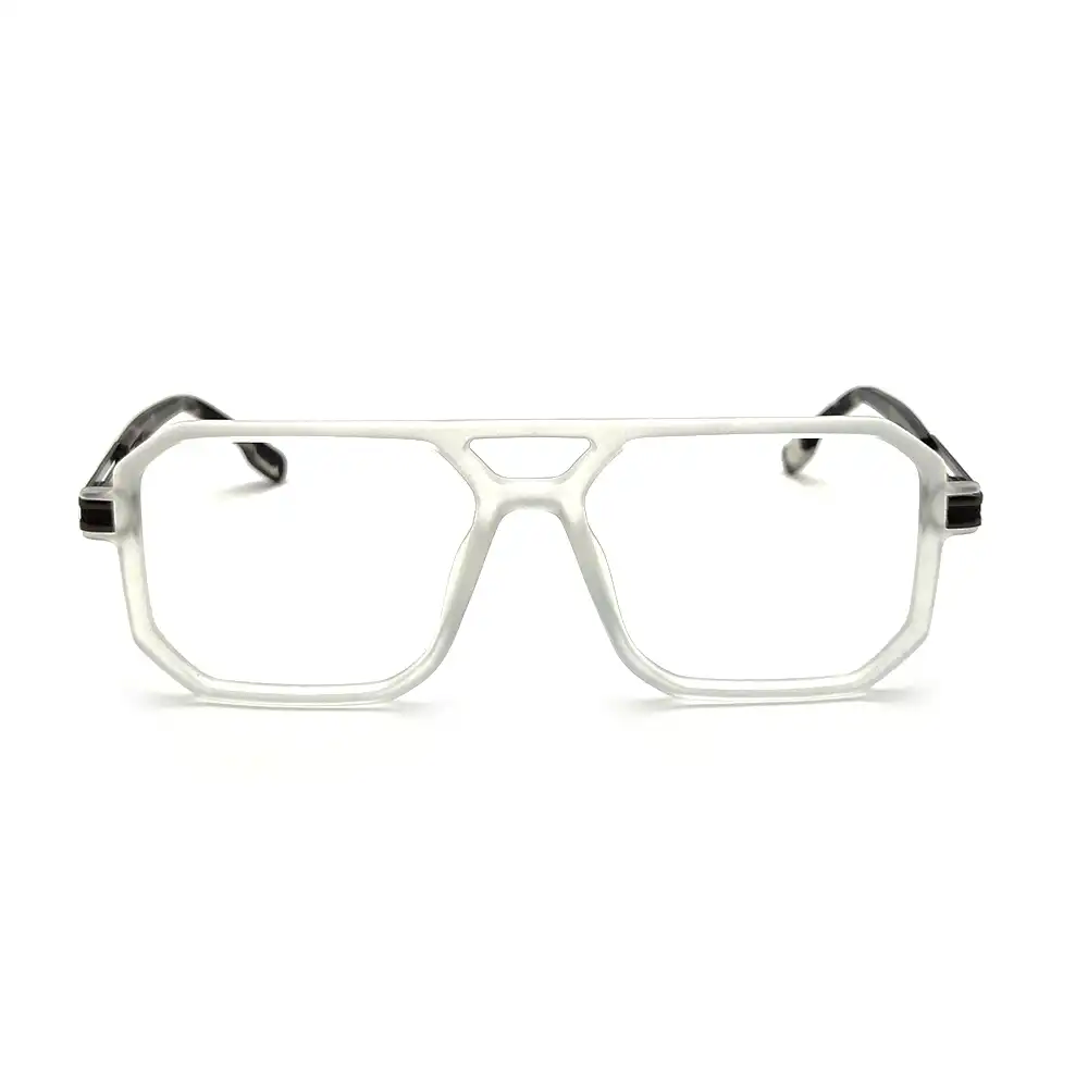 Matte White Aviator Eyeglasses