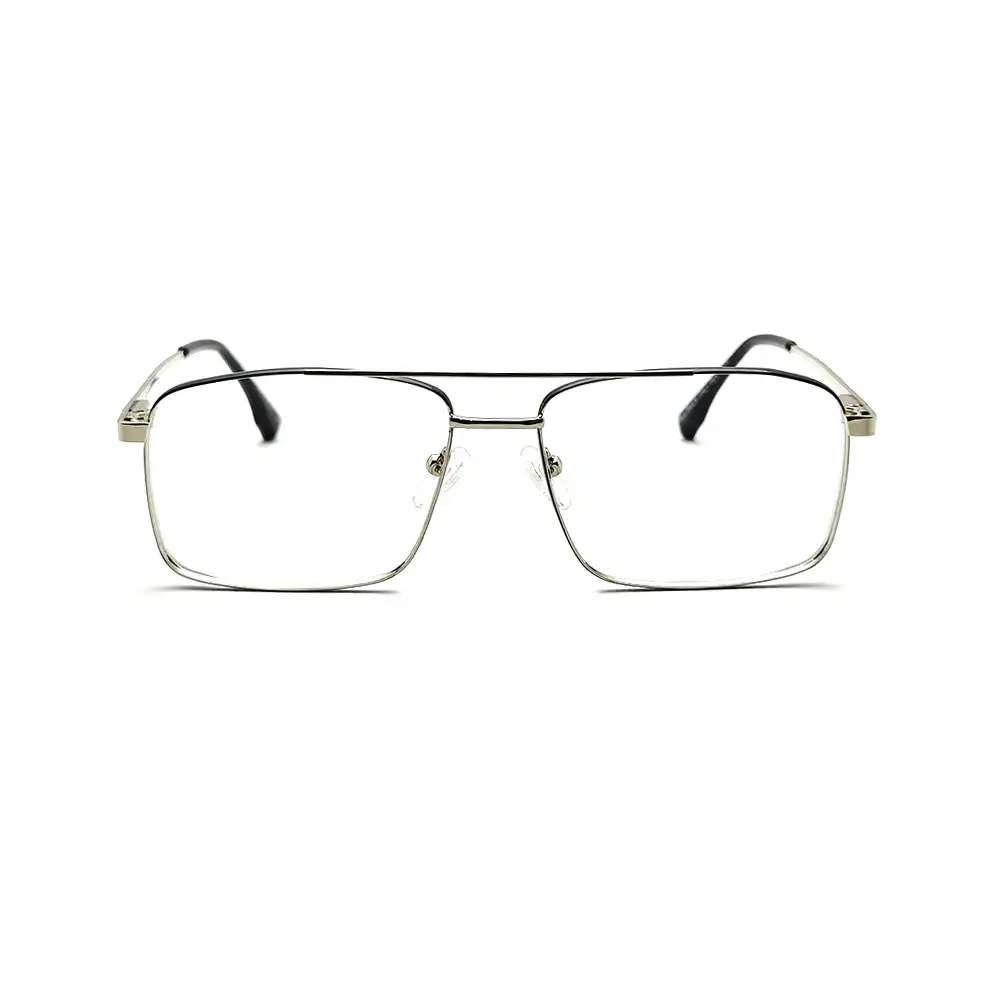 Fancy Silver Black Eyeglasses