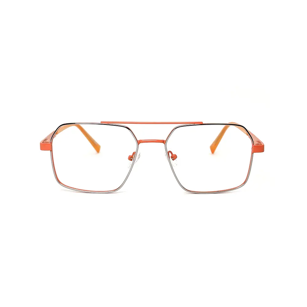 Orange Silver Metal Eyeglasses at chashmah