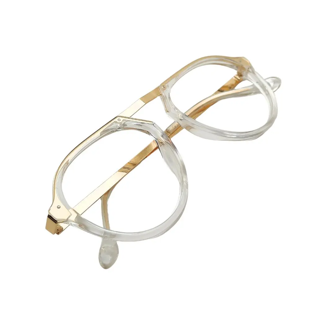 Redefine Your Style with Stylish Transparent Eyeglasses 3 Glass White Gold Aviator 3038 10 1