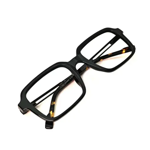 Brown Retro Square Eyeglasses at chasmah