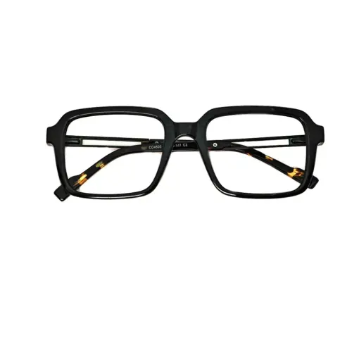 Brown Retro Square Eyeglasses at chasmah