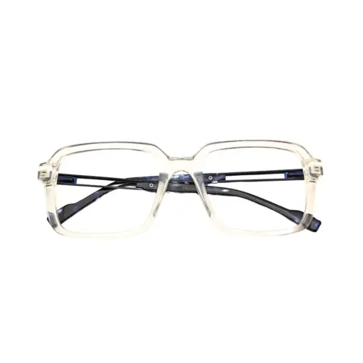 Glass White Square Eyeglasses at chashmah