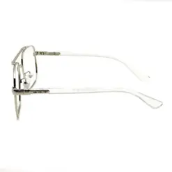 Oversized White Silver Eyeglasses at chashmah