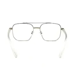 Oversized White Silver Eyeglasses at chashmah
