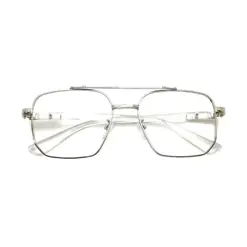 Oversized White Silver Eyeglasses at chashmah