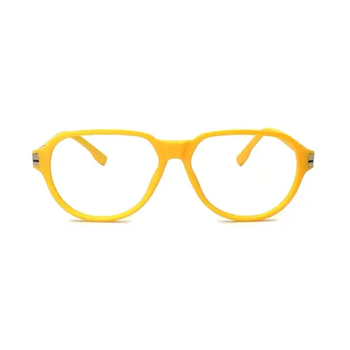 Yellow Retro Aviator Eyeglasses at chashma