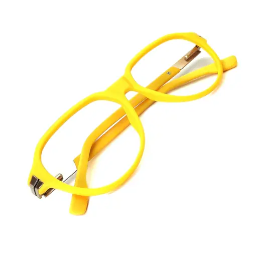 Yellow Retro Aviator Eyeglasses at chashma