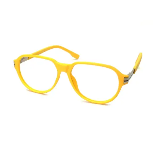 Yellow Retro Aviator Eyeglasses at chashma
