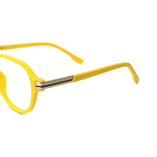 Yellow Retro Aviator Eyeglasses at chashma