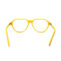 Yellow Retro Aviator Eyeglasses at chashma