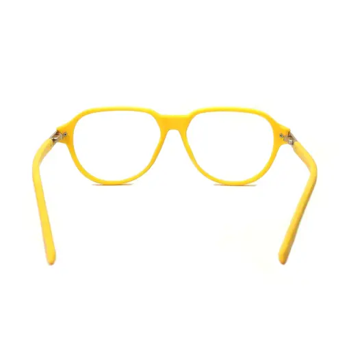 Yellow Retro Aviator Eyeglasses at chashma