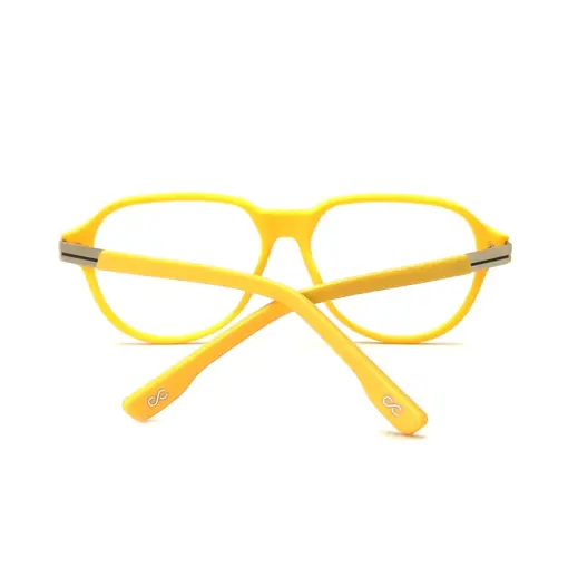 Yellow Retro Aviator Eyeglasses at chashma