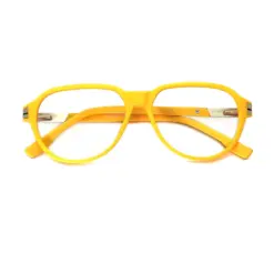 Yellow Retro Aviator Eyeglasses at chashma