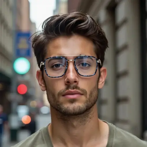 Blue Leopard Fashion Eyeglasses