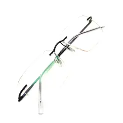 Blue Thin Rimless Eyeglasses at chashma