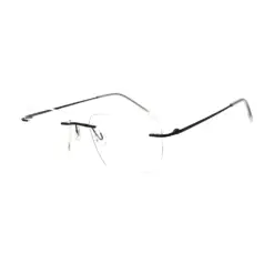 Blue Thin Rimless Eyeglasses at chashma