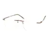 Copper Brown Rimless Eyeglasses at chashma