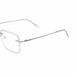 Matte Silver Rimless Eyeglasses at chashmah